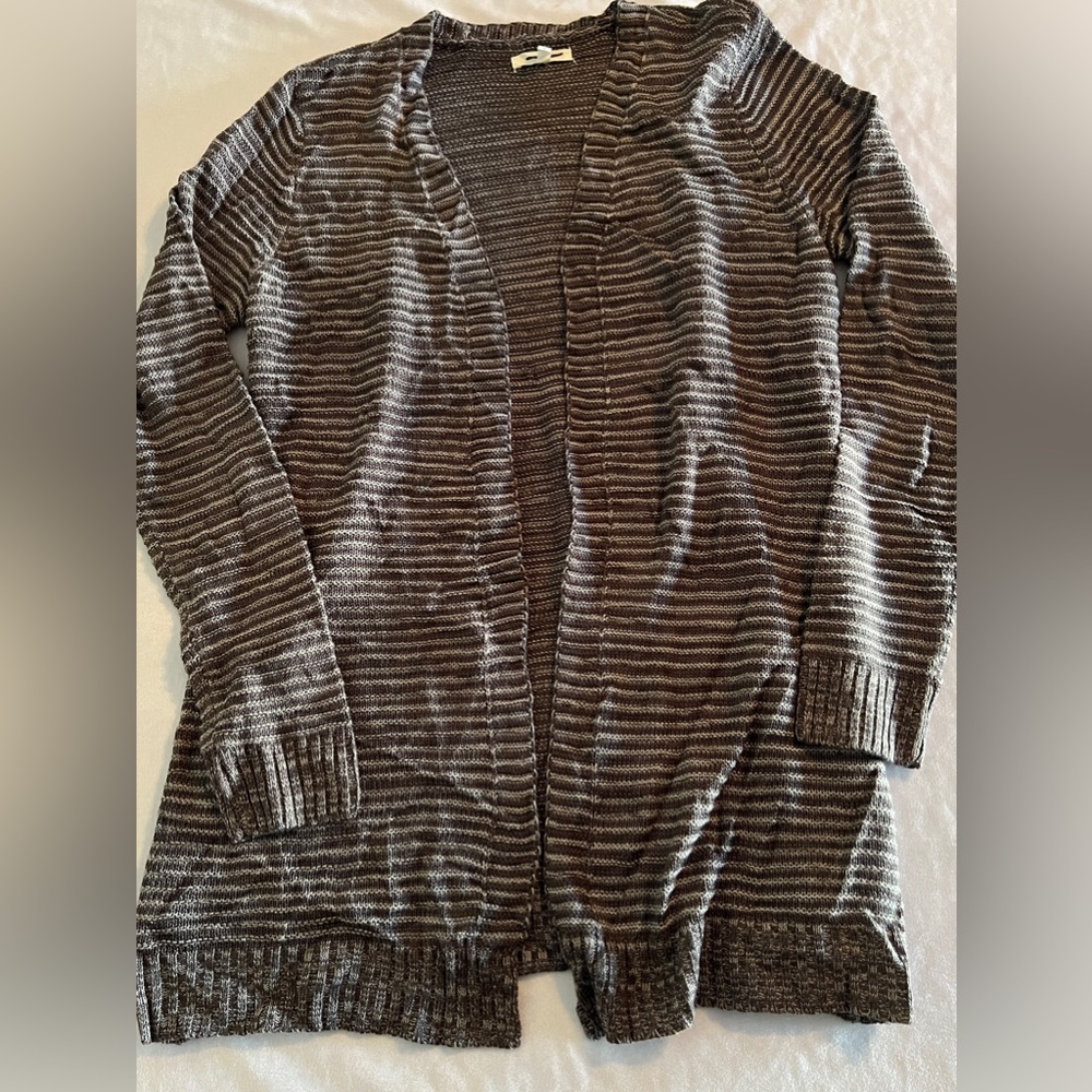 S Maurices Women’s L Sweater Cardigan Open Front Knit Pockets NWOT Winter Fall